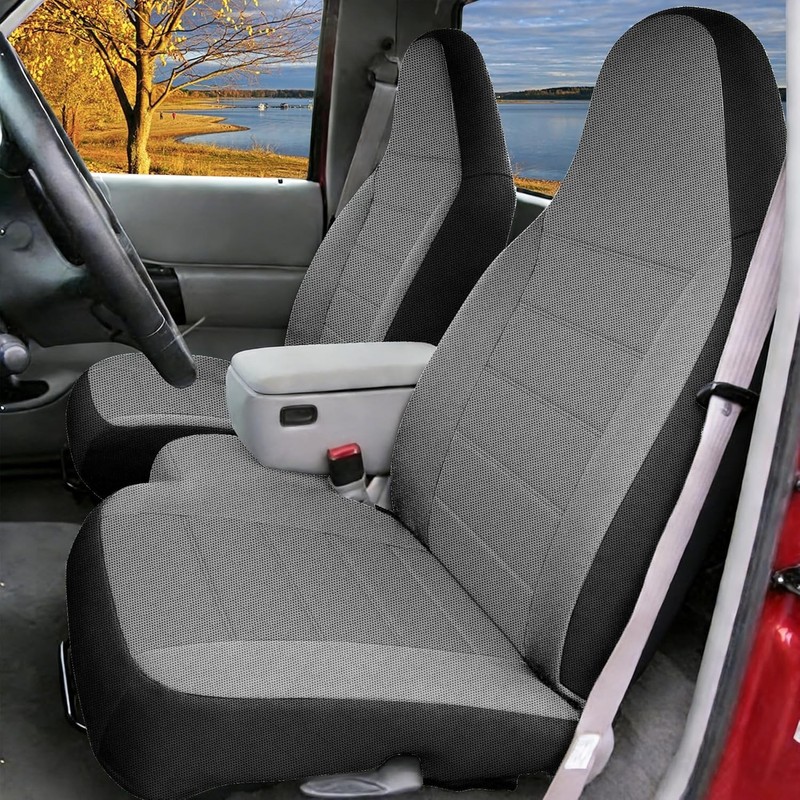 ESMING 2Pcs 60/40 Cloth High Back Bench Seat Cover for Ford Ranger XLT 1998 1…