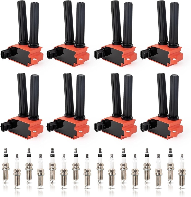 ENA Set of 8 Red Ignition Coil Pack 16 Spark Plugs 5.7L