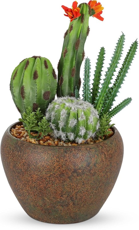 Assorted Artificial Cactus Plants Indoor – 5.9″ Small Faux Succulent Cacti