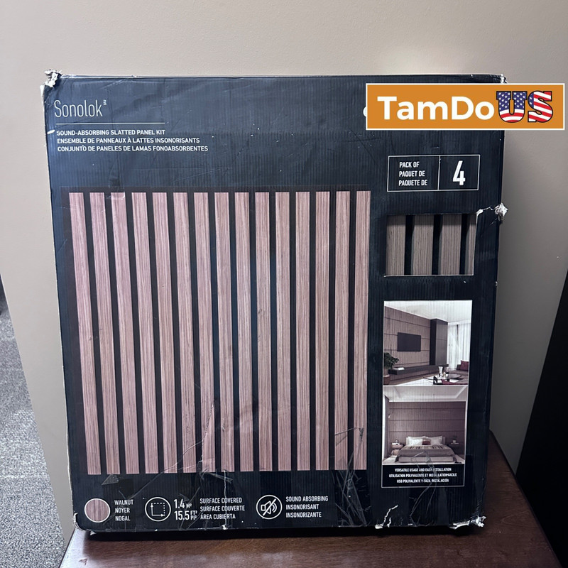 Artika Sonolok Walnut Sound-Absorbing Slatted Panel Kit 4-Pack 24SAT-SO-C220WN