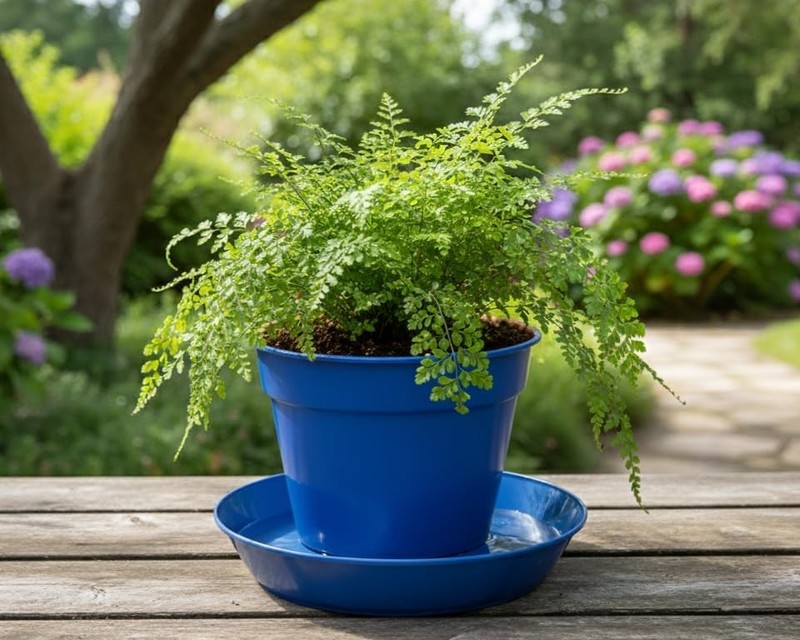12 Inch (10.1in Base) Single Plant Saucer - Blue Colored Polypropylene Made in gallery