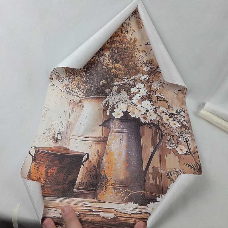 Flower Canvas Print Rustic Creamy Yellow Wood Grain Room Decor Wall