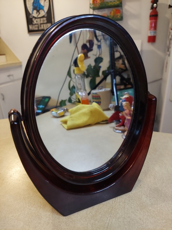 Vintage Double Sided Brown Tortoise Shell Swivel Magnifying Make-Up Mirror gallery