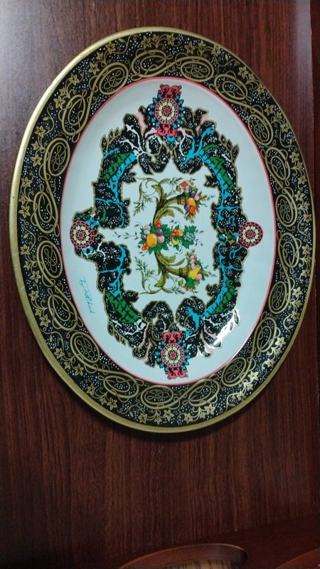 Vintage DAHER Tin Metal Decorative Oval Tray by Pritchard England 10×13"
