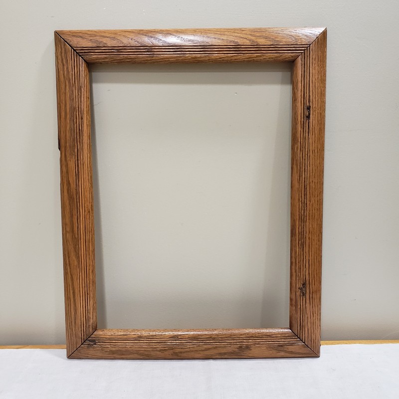 Oak Picture Frame 12x16 Reeded Wide Profile Rustic Traditional Wall Decor gallery