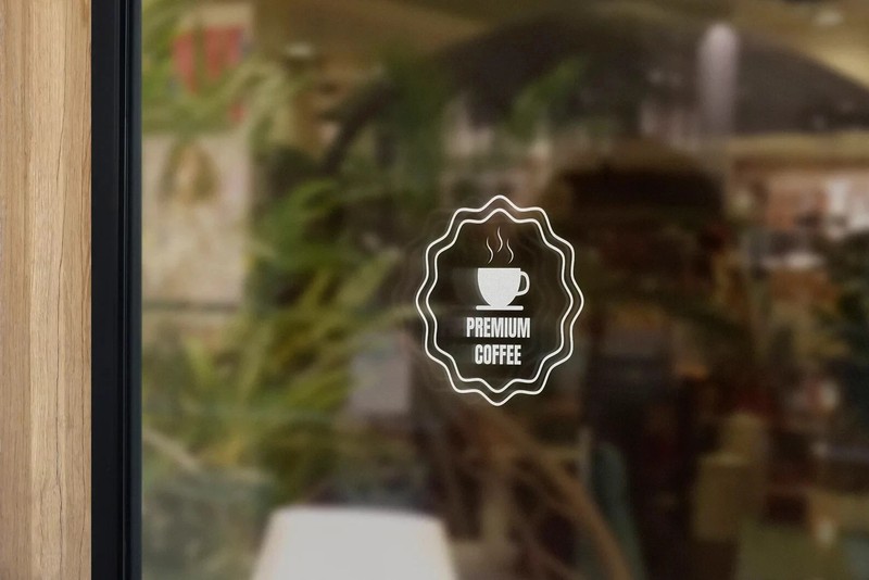 VΛ Custom Coffee Shop Window Decal Logo Sticker Business Sign Peel & Stick gallery