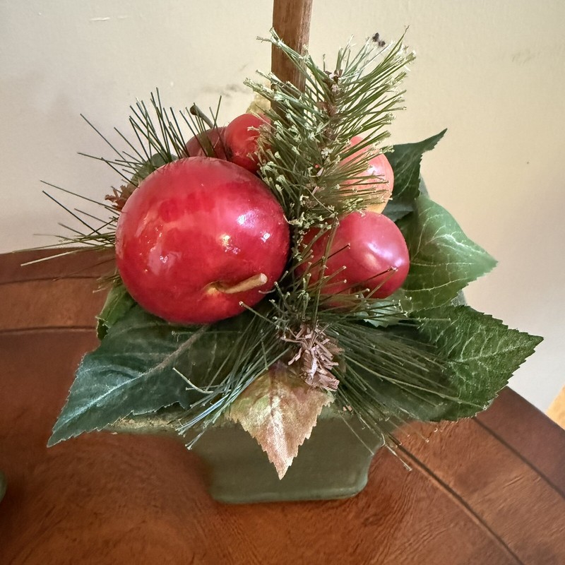 Vtg Potted Apple 21” Topiary Green Red Fruit Floral Tree French Country Decor gallery