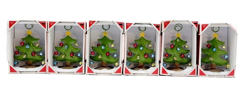 Christmas Tree Photo Clip With 9 Multi-Color Bells, 5 Inch Tall 2008 ( Lot Of 6)