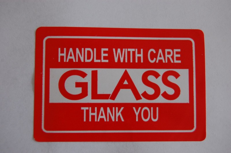 G1 2×3 Glass Stickers Self Adhesive Glass Labels Handle with Care Stickers