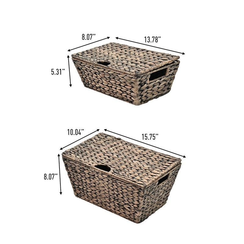 happimess BSK2007-2SET Wilder 15-3/4"W Metal and Water Hyacinth - Brown gallery