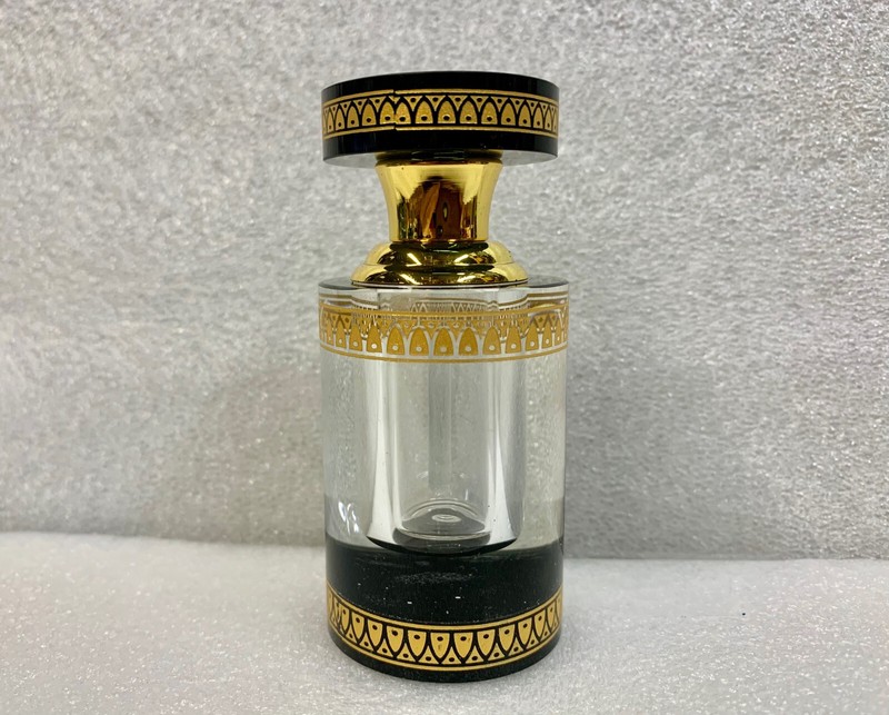 1 Pack to 3 Pack 6ml Attar Black Glass, Empty Bottle With Glass Applicator