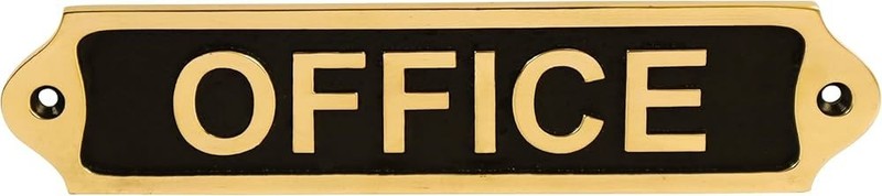 Office -No Soliciting Sign – Solid Brass Door Plaque, Black Finish