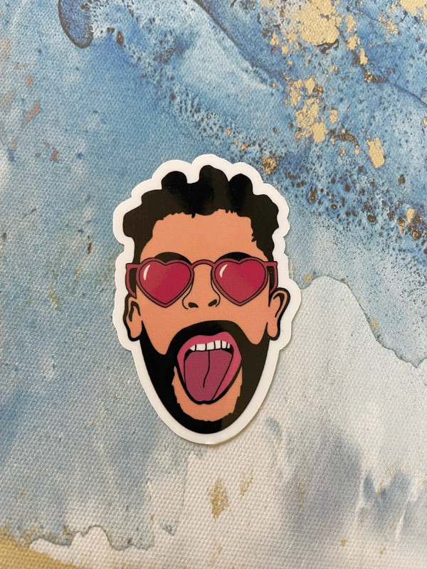 Bad Bunny Sticker I Gloss or Holographic Laminate l Waterproof Decal