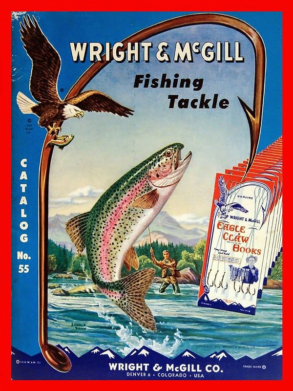 Vintage Eagle Claw hooks advertisement reproduction steel sign trout fishing