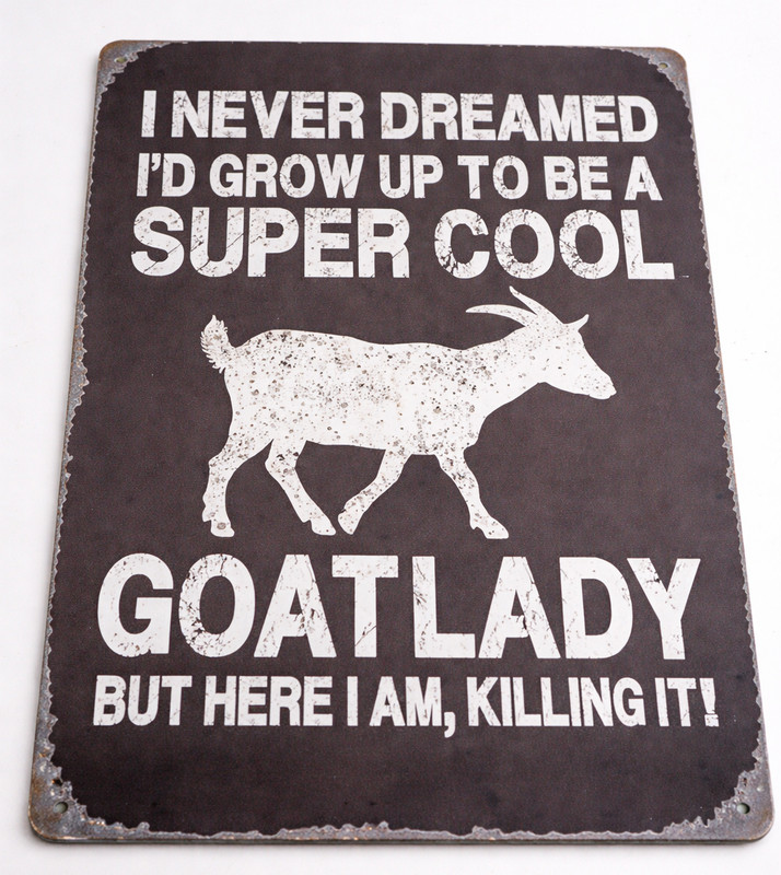 Konefeco Cool Goat Lady Metal Tin Sign Vintage Wall Decor 20x30cm 8x12 Inch gallery