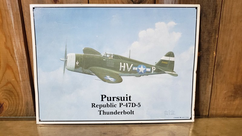 Vintage Thunderbolt Poster from World War II tin John Ficklen sign posters