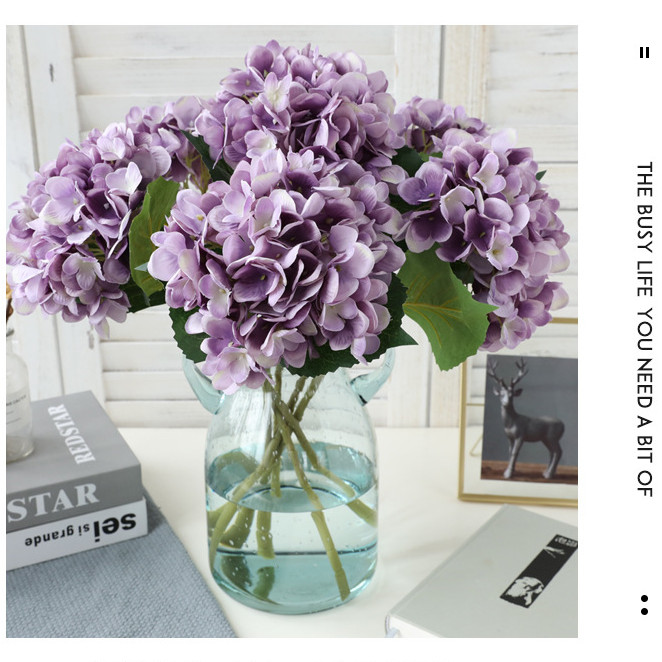 5 pcs Hydrangea Artificial 18" Royal Real Touch Hydrangea Heads with Stems gallery