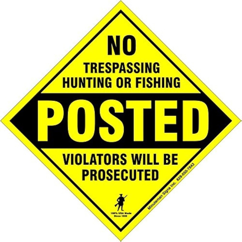 10 Count No Trespassing Signs - Rust-Free Aluminum, Yellow, 5.5"x5.5" gallery