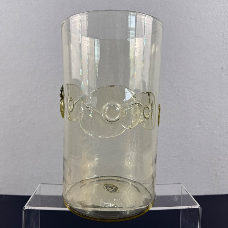 HTF Blenko Pre-Designer 422M Wild Rose Beaker Vase Marine Crystal gallery