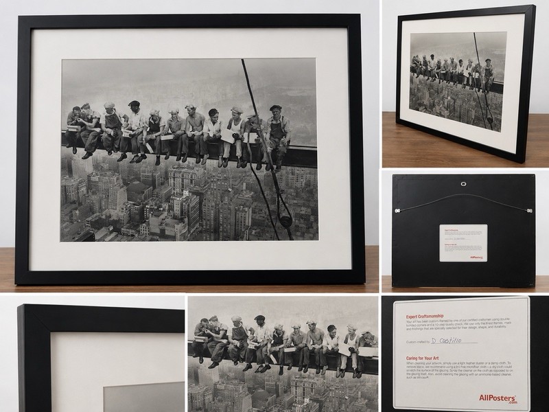 AllPosters "Lunch atop a Skyscraper" Framed Print, Ready to Hang