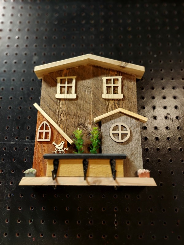 Rustic handcrafted Wall Key holder - ONE OF A KIND !! - Recycled wood ! gallery