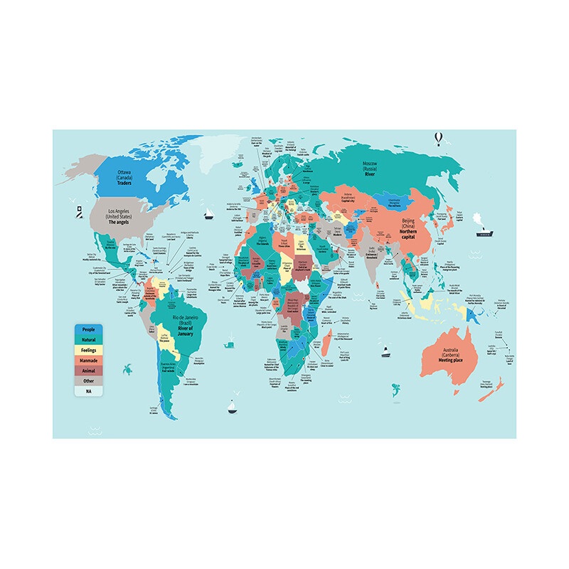 World Map Poster Canvas Political Large Detailed Wall Art Paper Print Brand New