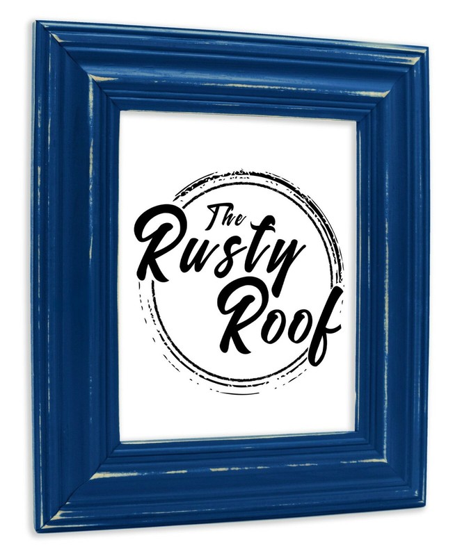 Distressed Walden – Wide Distressed Deep Blue Picture Frame – Solid Wood