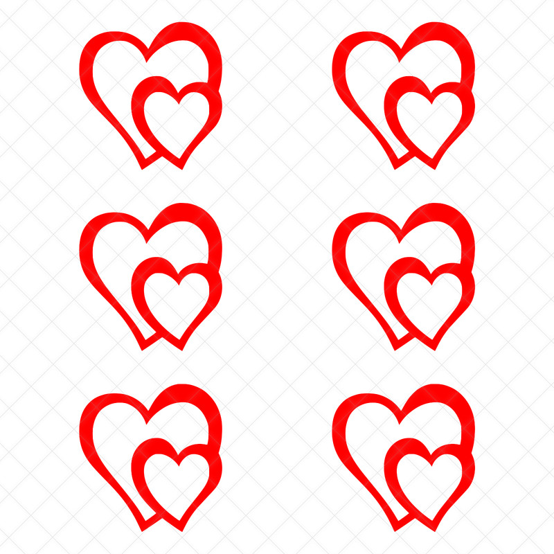 Double Heart Sticker Set (6) | Love Decals for Cars Laptops | Valentine’s Day