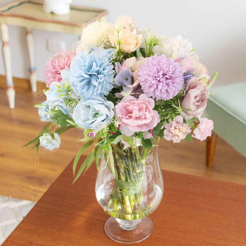 1/2pc 7 Heads Artificial Hydrangea Flowers Silk Bouquet Wedding Party Home Decor gallery