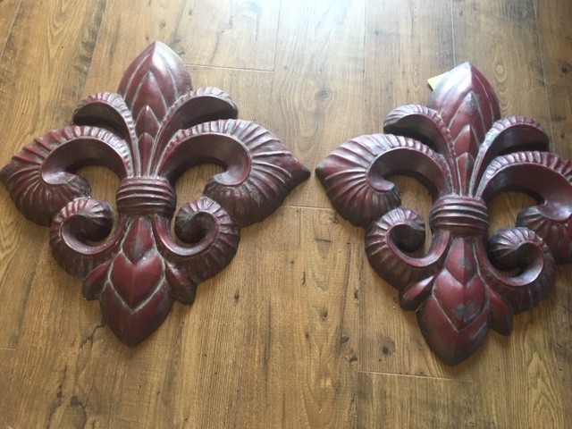 MayRich Co. Fleur De Lis Wall Plaques--Set of 2--Variations--See Desc.