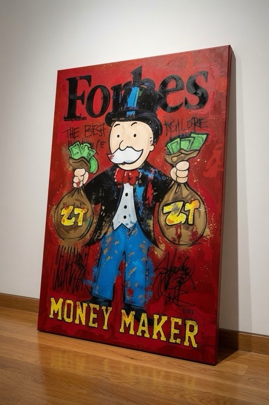 Forbes Money Maker Monopoly Street Art Canvas – Pop Art Wealth Theme, 24 x 36 in gallery