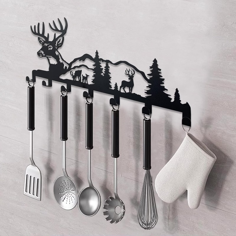 Key Holder For Wall Decorative Metal Organizer Mount Hanging Rack With 7 Hooks gallery