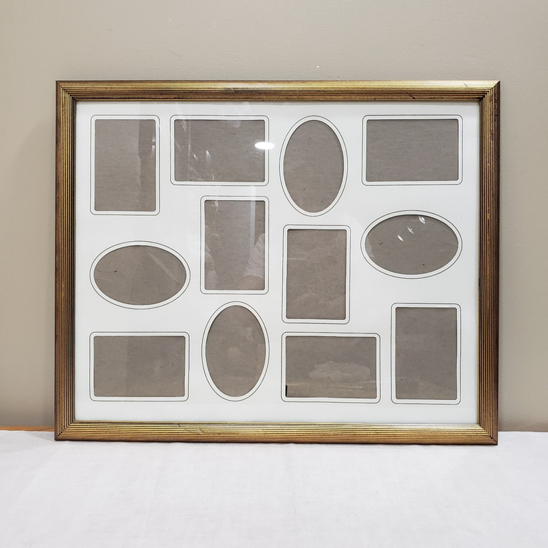 Photo Collage Picture Frame 18×22 12 Slot Multi Opening Family Gold Wall Decor