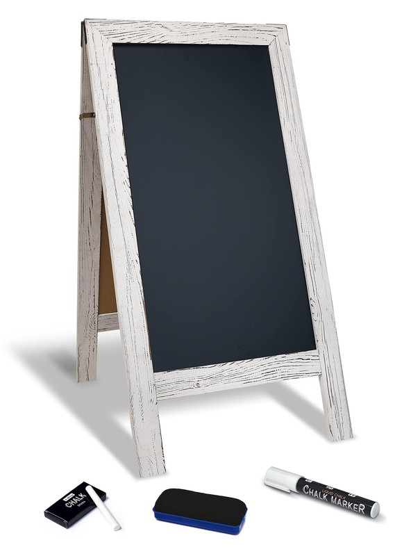 Magnetic A-Frame Chalkboard Sign, Extra Large 20″ x 40″, Standing Chalkboard …