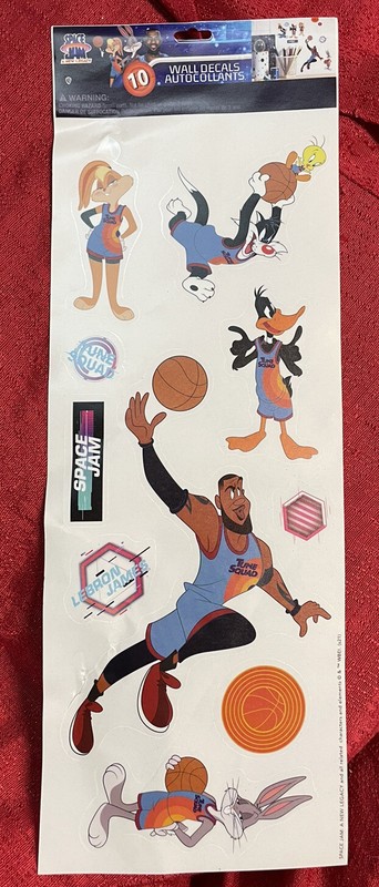 Space Jam Wall Decor Decals – 10 Wall Decals / LeBron James Looney Tunes