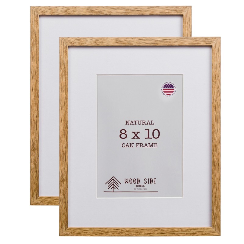Oak Wood Picture Frames – Natural Solid Wood Glass Photo Frames Wall Tabletop