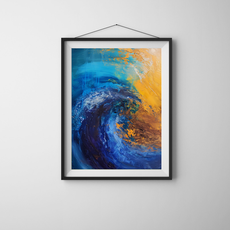 Blue Abstract Wave Wall Art Print | Modern Ocean Canvas & Fine Art gallery