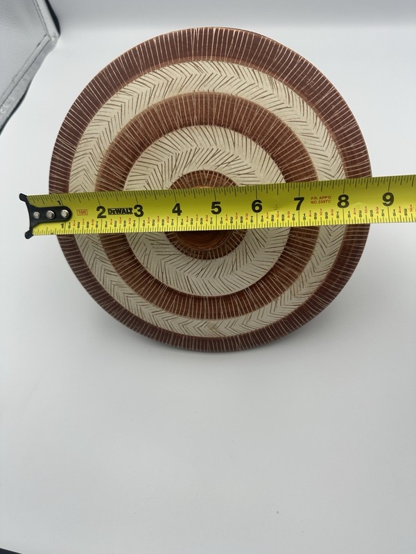 VERY Unique Design, Ceramic, Painted in Italy Console Pedestal bowl w/lid gallery