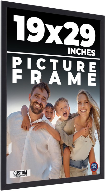 19x29 Frame Black Real Wood Picture Frame Width 0.75 inches | Interior Frame Dep