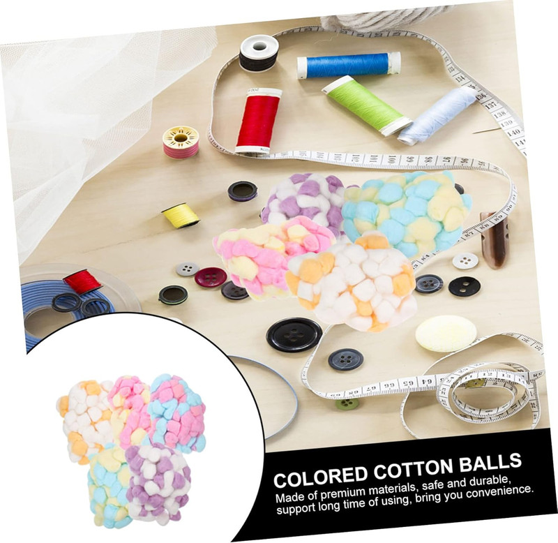 500Pcs Cotton Ball Jumbo Cotton Balls Bulk Crafts Colored Cotton Balls Tiny Pom gallery