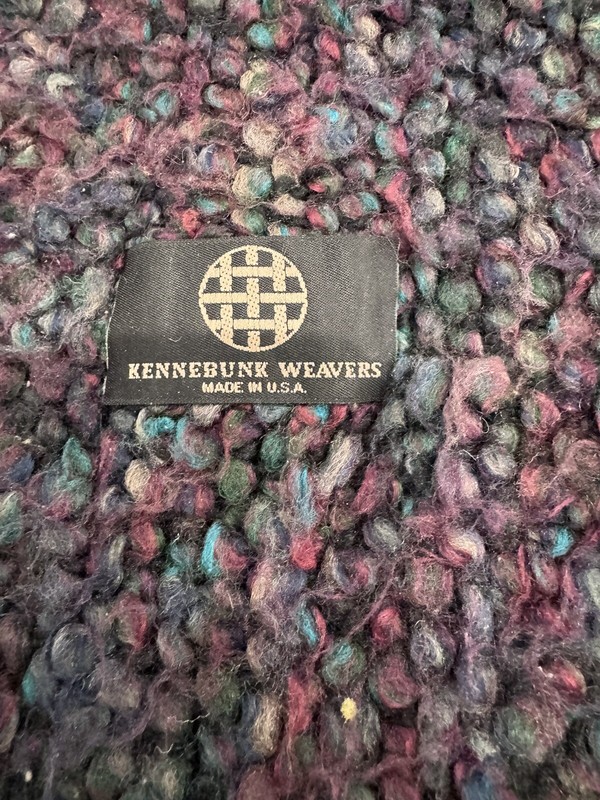 Kennebunk Weavers Throw Blanket Knit Purple Cranberry Made in USA 54” X 44” BH gallery
