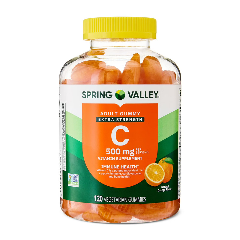 Spring Valley Extra Strength Vitamin C, 500 Mg Vegetarian Gummies, 120 Count