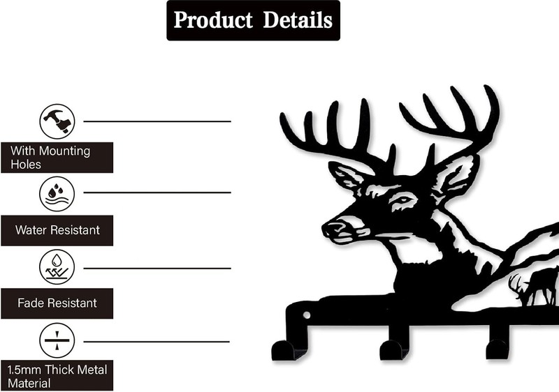 Key Holder For Wall Decorative Metal Organizer Mount Hanging Rack With 7 Hooks gallery