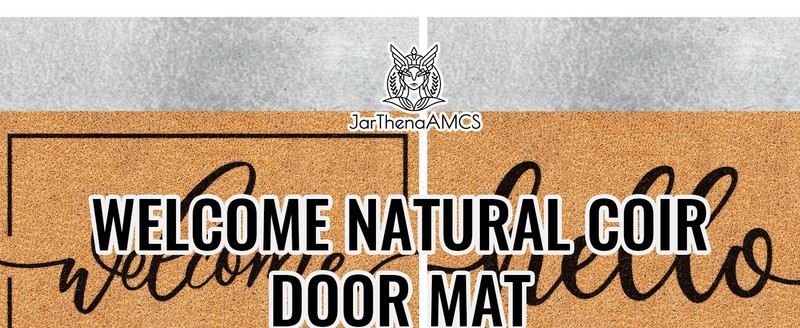 Welcome Mat Natural Coir Door Mat Rustic Brown Welcome Floor Mat with Black gallery