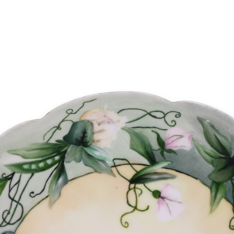 T&V Limoges Hand Painted Sweet Pea 12 1/2" Cabinet Plate Antique c1900 gallery