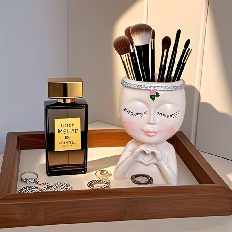 1pc/Luxury Modern Creative Half-Body Storage Brush Holder Organizer for Girls