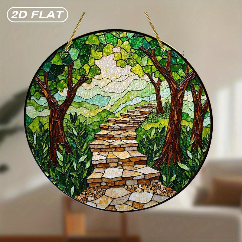 Stone Path Acrylic Suncatcher Glass Effect Garden Home Party Hanging Decor Gift gallery