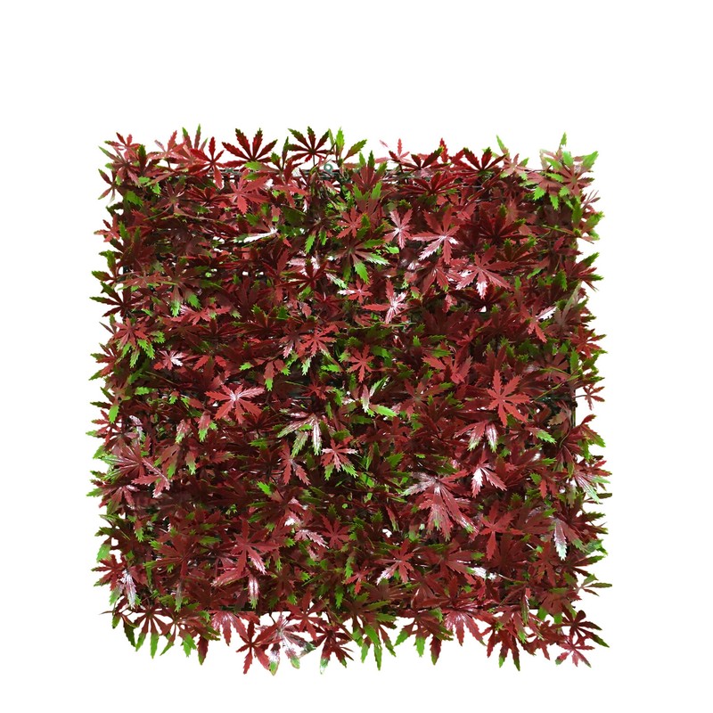 20″ Artificial Faux Red Maple Leaf Grass Mats Home Hedge Festival Decor