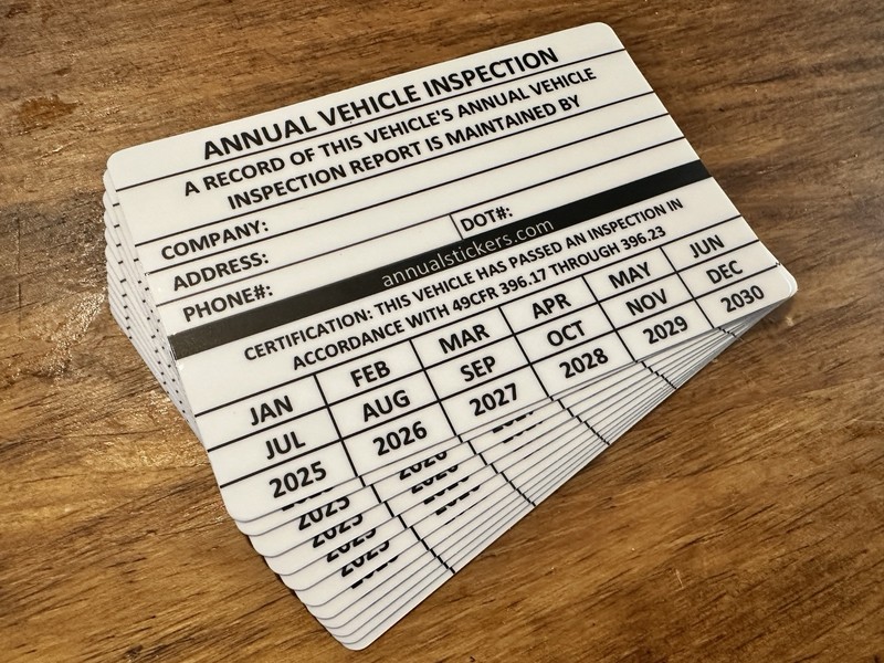 10 Pack Annual Vehicle Inspection Decal Sticker Trucks Trailers Semi Dot write gallery