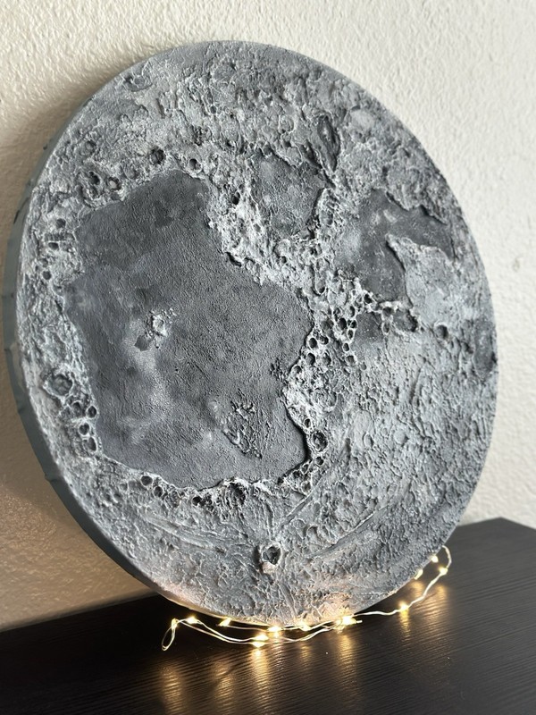 Moon night | moon texture art | textured moon painting | moon wall decor | gallery